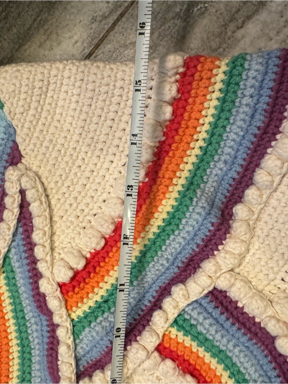 Loewe Cream Crochet Cardigan with Rainbow Stripe Detailing - Picture 7 of 8